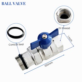 UNDERFLOOR Heating 1 inch Manifold Isolation Valve RED Blue Handle (Blue)