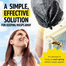 Super Ninja Fake Wasp Nest - 2 Pack, Wasp Nest Decoy for Outdoor Hanging, Yellow Jackets & Bee Repellent Outdoor, Waterproof & Tear-Resistant Deterrent for Patio & Garden