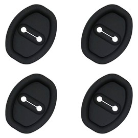 DZS Elec 4PCS Upgraded Car Door Lock K Latch Cover 3.74x2.76 Inch Rubber Shock Absorber Pad Anti Collision Adhesive Pad Universal for Noise Reduction Car Door Lock Cover