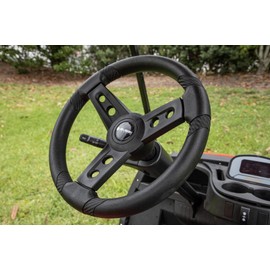 Gussi Italia Lugana Black Premium Italian-Made Steering Wheel for Golf Carts - Club Car, EZGO, Yamaha, Tomberlin - No Hub Adapter Required (Yamaha (All Models))