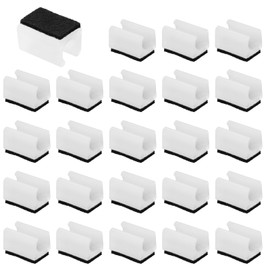 PATIKIL 24pcs Rectangle Chair Leg Cover with Felt Pad, 12mm Slide Smoothly No Scratches No Noise Furniture Feet Hardwood Protectors Tips Floor Glides Tubing Caps for Office,White Black