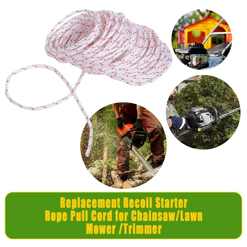 Ceukius 4.0mm-10 Meters Replacement Recoil Starter Cord Pull Cord for
