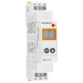 Baomain Digital Multi-Function Time Relay, 16A/250V 20-Delay Modes 0.1s~99d, DIN Rail Mounting Timer Relay TBT7-F1 (1-SPDT)