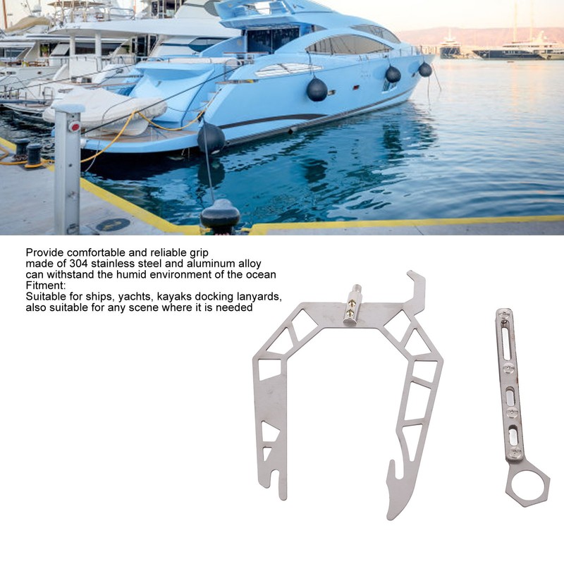 U Type Mooring Rope Threader Stainless Steel Dock Hook Cable