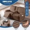 TAOCOCO Reclining Loveseat with Middle Console Slipcover, 4 Piece Polyester