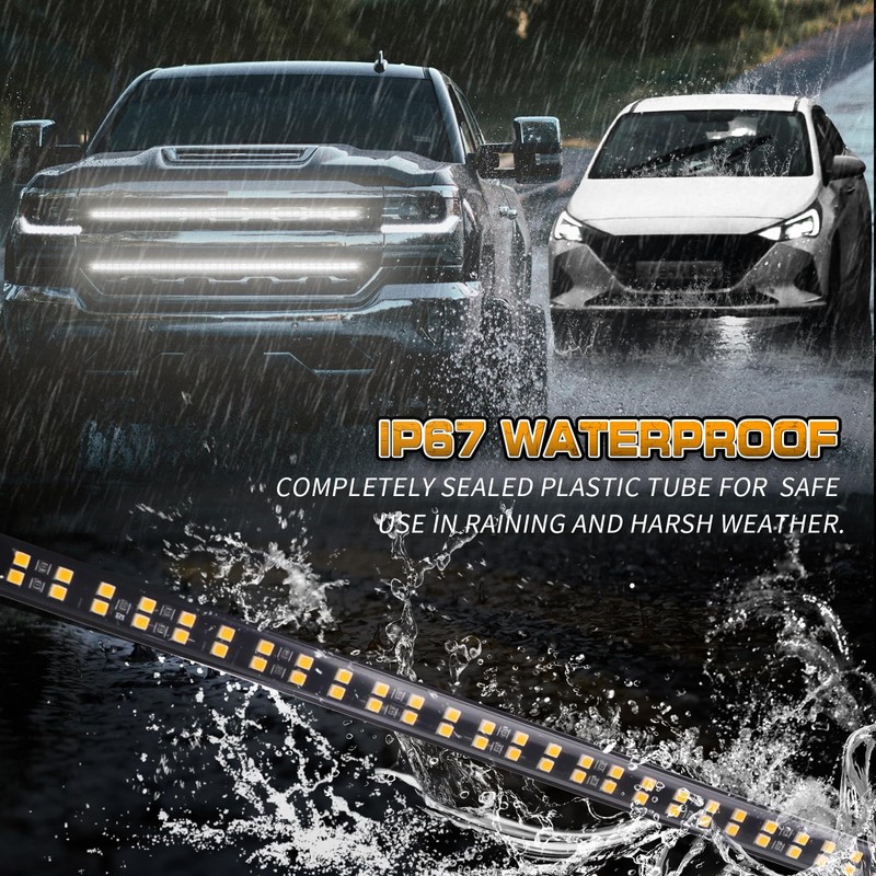XRIDONSEN 2PCS 24 inch Truck Grill Strobe Lights Strip 288