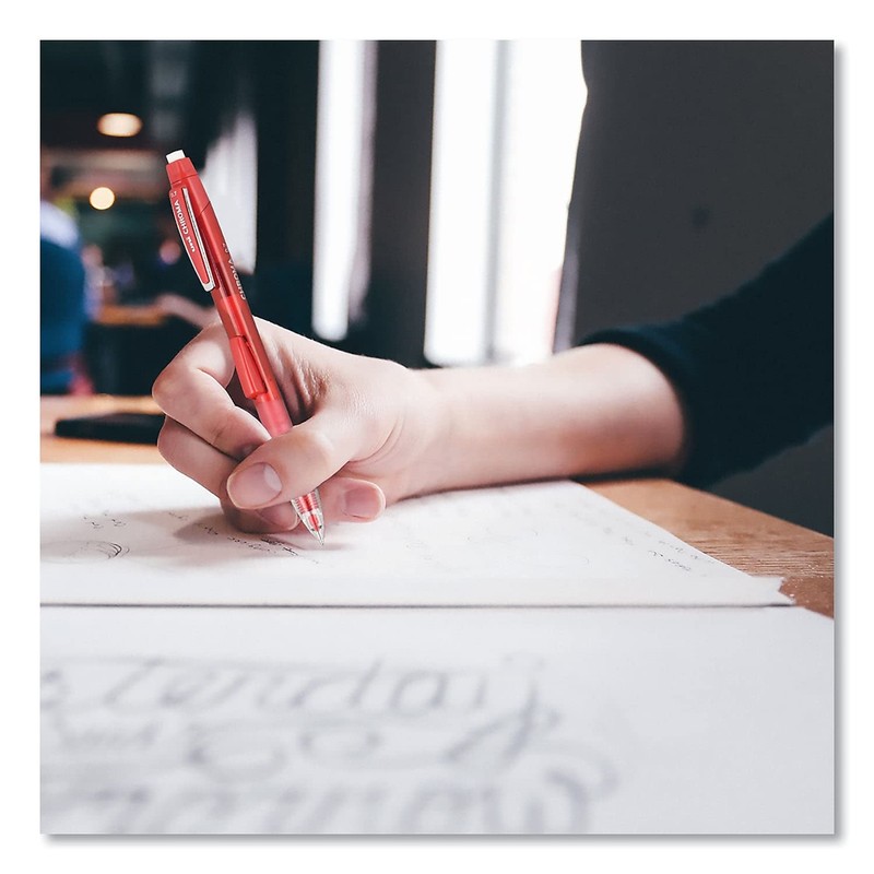 CHROMA Mechanical Pencil, 0.7mm, HB #2, Red Barrel, 12 Count