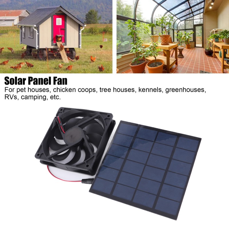 5W Solar Panel Fan Eco Friendly Low Noise Compact Portable