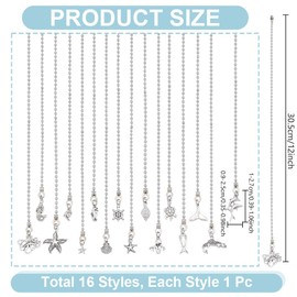 HOBBIESAY 16 Styles Sea Animal Ceiling Fan Pull Chain 33.5cm Decorative Fan Pull Chain Pendant Extension Ceiling Fan Danglers Ornaments for Light Lamp Home Decoration