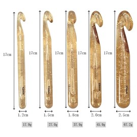 LORJE 5Pcs Huge Crochet Hooks set, Large Crochet Needles Hooks,coarse Knit Crochet Hooks,Plastic Knitting Needles Kit DIY Yarn Sewing Craft Knitting Tool,12mm-25mm for Crocheting Knitting Needles Set Weaving Tools