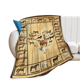 Horse Blanket Throws Horse Gifts Horses Throw Blanket for Girls Boys Kids Adults Soft Warm Cozy Fleece Blanket for Couch Sofa ​Bed 50"x40"