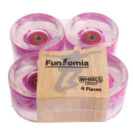 FunTomia Pack of 4 (LED) Longboard/Skateboard Wheels (Big Wheels) in 70 x 51 mm 80A Including ABEC-9 Ball Bearings and Metal Spacer 80A Wheel Hardness