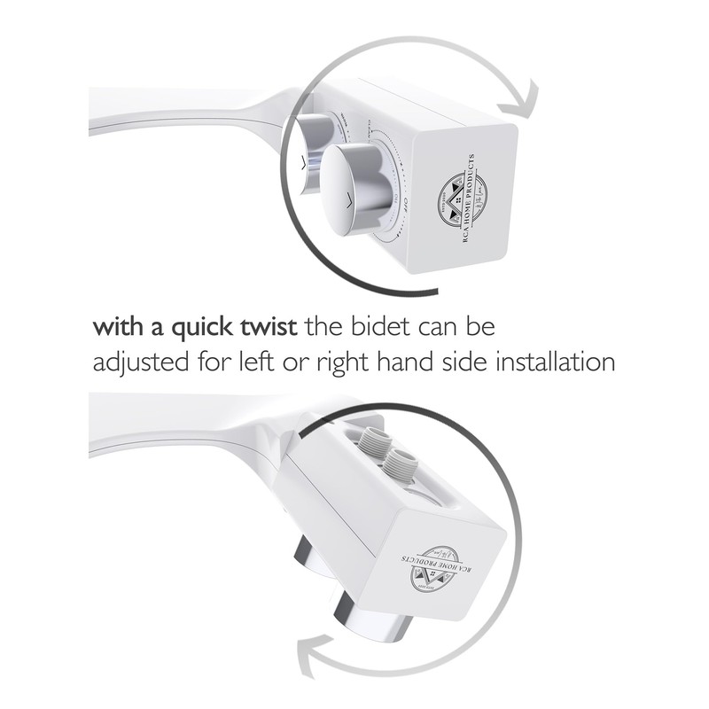 BIDETbidet Left/Right Reversible WARM WATER Ultra-Slim Bidet Attachment with Temperature
