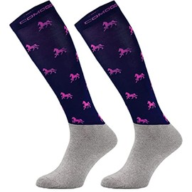 TODO Comodo Riding Socks Modern STPJM Thin Breathable Riding Socks Women Men Children Riding Knee Socks, STPJM - HORSES 04