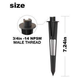 GOODSMANN 2PCS Metal Spikes Stakes Replacement 3/4 in -14 NPSM Male Thread for Low Voltage Landscape Lights Compatible with GOODSMANN Lights 9920-1838-02