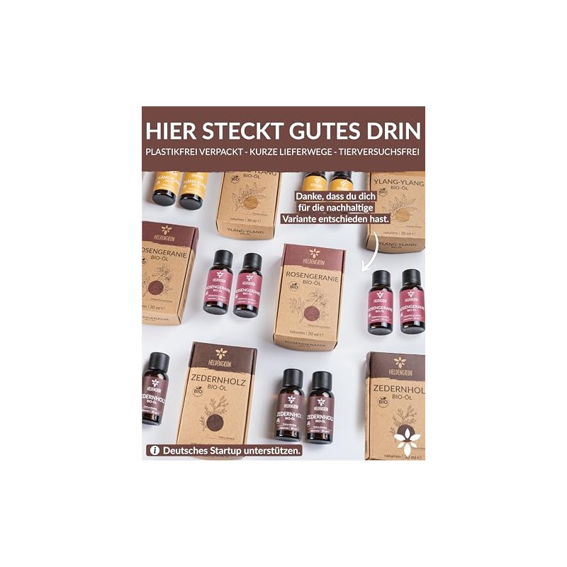 Heldengrün© BIO Zedernholzöl [100% NATURREIN] - Zedernöl Bio aus nachhaltigem