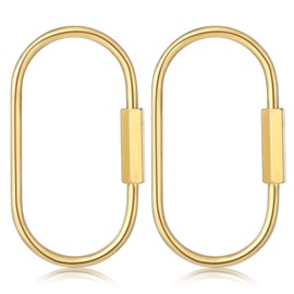 2 Pcs Brass Screw Lock Keychain, Durable Brass Screw Lock Clip Key Chain Ring Durable Simple Brass Keychain Holder Brass Key Ring Simple Style Car keychain for Men Women Gold