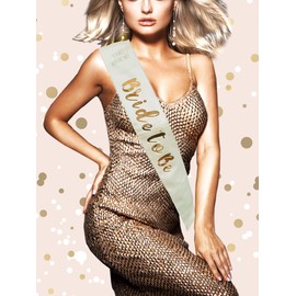 Alandra Sashes RGS-BTB Bride to Be Cream & Rose Gold Metallic Hen Night Sash, One Size
