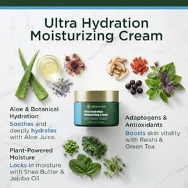 Tree of Life Beauty- Crema facial hidratante y humectante con ácido hialurónico botánico, 4 fl oz