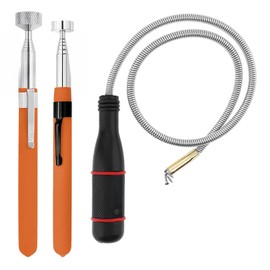 3Pcs Magnetic Pickup Kit, 8LB/10LB Portable Magnet Handheld Tool, 60CM Flexible Magnetic Rod, Retractable Magnetic Pickup Tool, Extendable Telescopic Magnetic Retrieval Tool for Pickup Screws Nuts