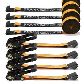 4 Pack Heavy Duty 2" x 27' Ratchet Tie Down Straps with Flat Hooks - 10,000 LBS Break Strength for Truck & Trailer Cargo Control KODIAK STRAPS
