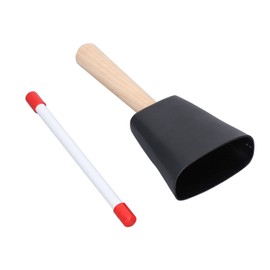 Wooden Handle Steel Cowbell Noise Maker Early Education Percussion Musical Instrument
