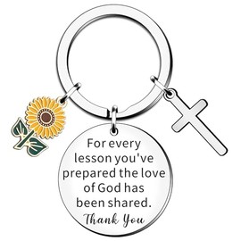 WTOPP Sunday School Teacher Gifts Bible Teachers Keyring Religious Teacher Appreciation Gifts Graduation Thanksgiving Christmas Birthday Gift Christian Teachers Gift