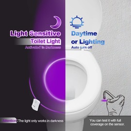 LAVAED Toilet Light Motion Sensor 8 Colors Changing,LED Glow Bowl Inside Toilet Light, Smart Night Light for Bathroom, Cool & Funny Ideal Gifts Stocking Stuffers for Dad Boys Men Women