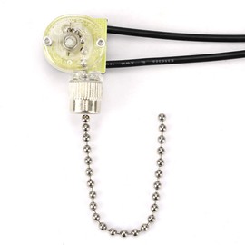 Hunter Fan Light Lamp Replacement Pull Chain Switch ZE-109, GSW-31 Electrical Pull Chain Two Wire Switch for Zing Ear Lighted Ceiling Fans and Canopy Lights 6A 125V 3A 250V-Nickel