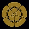 一般家紋蒔絵シール 55.五瓜に唐花/GD
