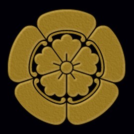 一般家紋蒔絵シール 55.五瓜に唐花/GD