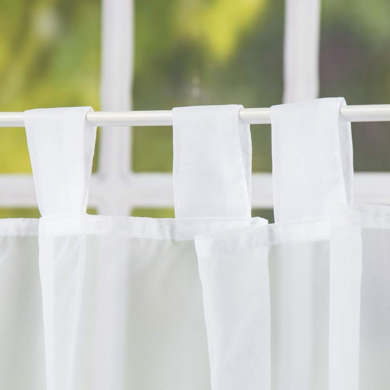 Elbersdrucke Basic 00 Bistro Curtain, White, Transparent, 48 x 140
