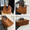 Suede Tote Bag for Women Shoulder Bag Retro Handbags Soft