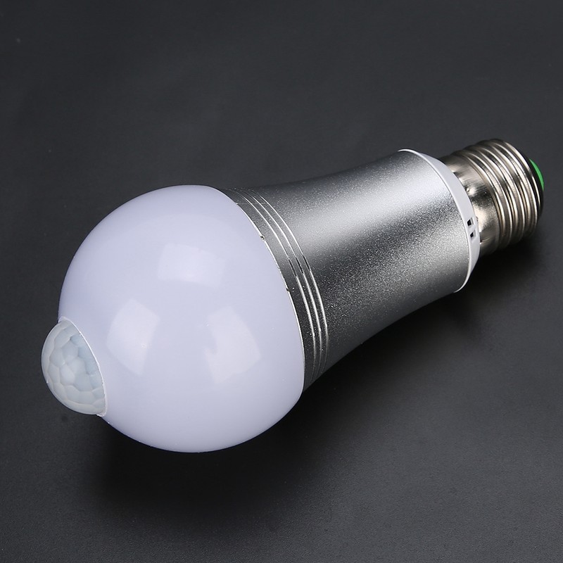 E27 7W Human Body Induction Bulb Light LED Motion Sensor