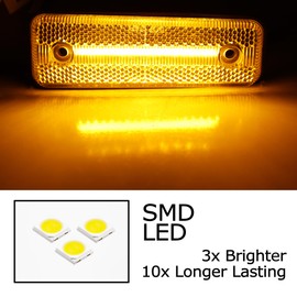 iJDMTOY Semi-Clear Lens Amber Yellow Full LED Front Fender Side Marker Light Kit Compatible With Toyota Land Cruiser BJ60 BJ70 FJ60 Celica Supra