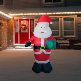 Northlight Inflatable Lighted Santa Claus Christmas Yard Art Decoration, 4'