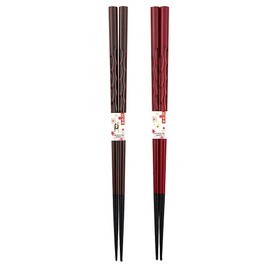 Couples Chopsticks, Dishwasher Dyeing Carved, Dark Brown, Red Design, Includes Paulownia Box, Wrapping, Parents, Mother's Day, Father's Day, Good Husband's Day, Gift, Gift, Pair Set, Matching Dad,