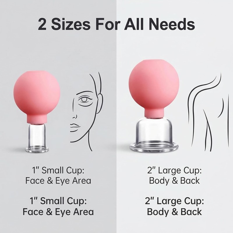 Face Cupping Set Anti Aging – 2 Sizes Glass Suction
