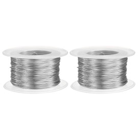 sourcing map 2pcs 20 Gauge Aluminum Craft Wire 0.8mm 98.5ft Flexible Bendable Anodized Metal Jewelry Sculpting Wire for Jewelry Making Modelling Craft DIY, Silver Tone