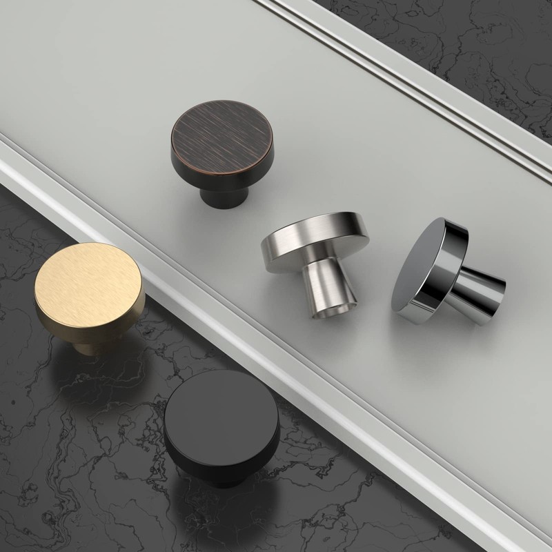 Asidrama 10 Pack Brushed Satin Nickel Kitchen Cabinet Knobs Round