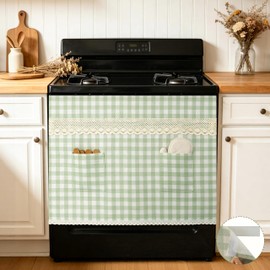 Oven Door Curtain Hook and Loop Straps Design Stove Skirt with Pockets