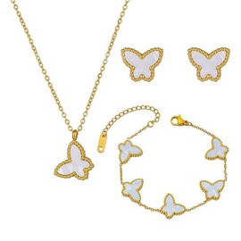 XFSRG 3 Stück Schmucksets Damen Schmetterling Schmuck Schmuckset Elegant Geburtstagsgeschenk Valentinstagsgeschenk