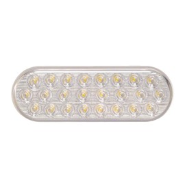 Maxxima 6" Oval LED Programmable Flashing Warning & Back Up light for Trucks and Heavy Duty Vehicles, White Clear Lens