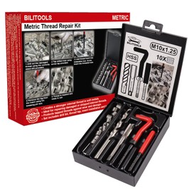 BILITOOLS M10x1.25 Thread Repair Kit, HSS Drill Helicoil Repair Kit Metric