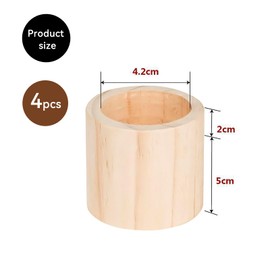 MerwDeeyt 4Pcs Cylinder Wood Bed Risers 4cm ID Wooden Furniture Risers Increase Height by 5cm Cylinder Extender Riser Wood Feet Chair Raiser for DIY Painting Sofa Couch Chair Table