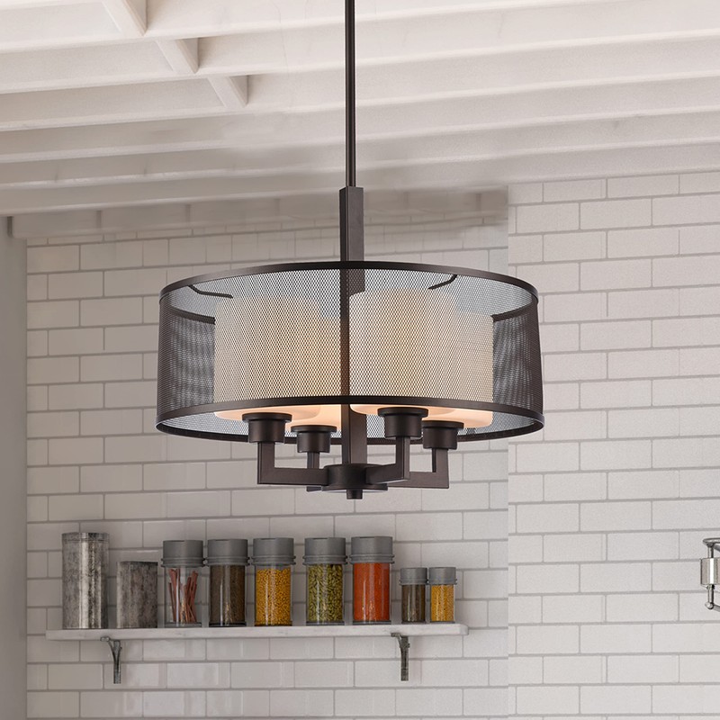 Chloe Lighting Martha Transitional 4 Light Rubbed Bronze Ceiling Pendant