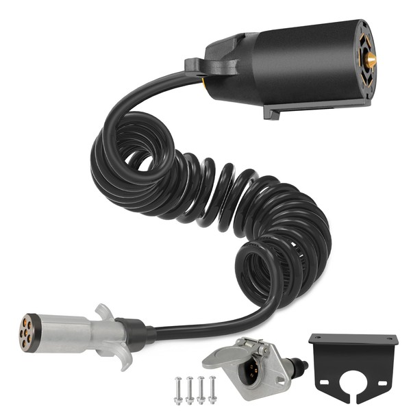 Agrieyes 7 Pin to 6 Pin Trailer Adapter, 10 ft
