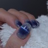 Blue Pop Magnet Handmade Nail Tips - Long Ballerina /