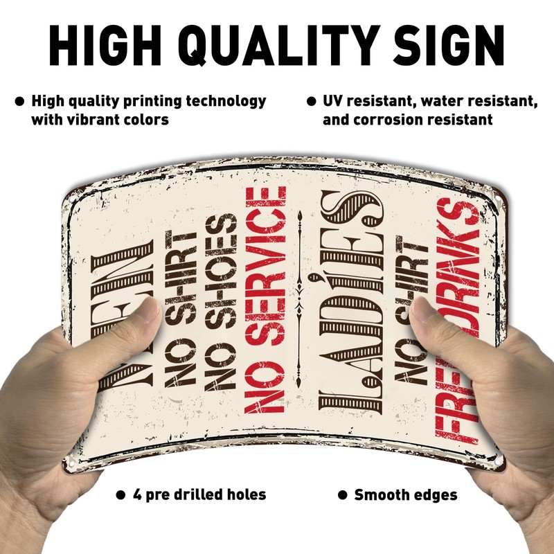 QYAYIK Tin Bar Sign 12 x 8 Inch - Men,