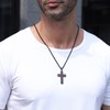 Zocomi Cross Necklace for Men Baseball Pendant Chain Black Stainless